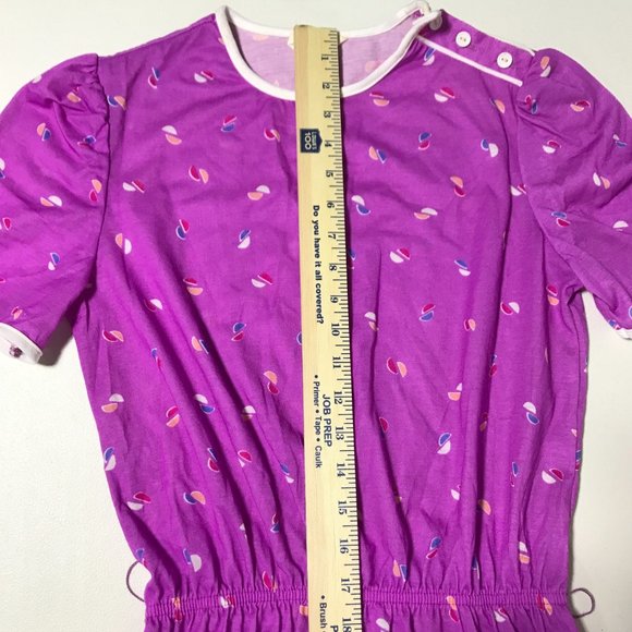 Vintage 1960s Summer Spring Print Dress Fit and Flare Belted - Picture 14 of 16